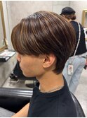 黒髪クラゲヘアーオリーブグレー小顔ココアベージュ