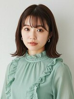 エレナ 那覇 新都心(Helena)&nbsp;ぱっつんバング/外ハネミディアム/ブラウン