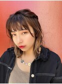 インナーカラー金ピン簡単アレンジヘア