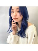 韓国風ネイビーブルーヘア