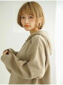 《Agu hair》シルキーベージュ×丸みボブ