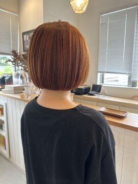 ジジ 宇都宮(Gigi) 1ブリーチでつくるオレンジボブ◎