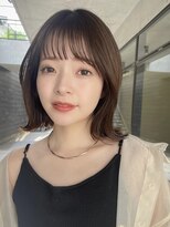 ガーデンヨコハマ(GARDEN YOKOHAMA) 切りっぱなしボブ　外ハネ　暗めカラー　ラウンドバング　