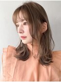 ナチュラルカール美髪20代30代40代◎薄めバング#331f0219