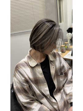 30代40代50代白髪ぼかしハイライトコントラストホワイトアッシュ