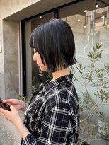 バートランド 白楽(Bertland)&nbsp;島田/外はねボブ 切りっぱなし 黒髪 髪質改善トリートメント