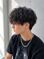 フラッグ ヘアー 天神西通り店(Flag HAIR)&nbsp;ニュアンスパーマセンターパート毛流れツイストスパイラル