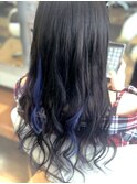 ブリーチ無し★青メッシュでいつもと違う自分に!