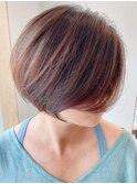 20代30代前髪あり丸みくびれ前下がりショートボブ２【鎌倉】