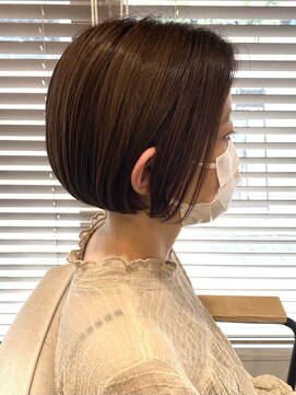 グラッシー センター北店(GLASSI) 大人かわいい★ぱっつんボブ★ツヤ感ベージュ★カーキグレージュ