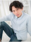 暗髪ツーブロックパーマワイルドミディアムc5上尾20代30代40代