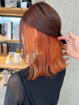 ロンドワン 三宮元町(Lond one) ボブ×インナーカラー/イヤリングカラー☆ブリーチ/ハイトーン