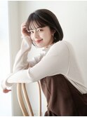 ワイドバングが大人可愛い♪ぱつっと耳かけ小顔ボブ《池袋》