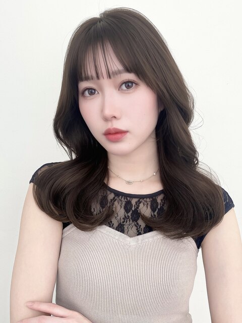 20代30代40代大人かわいい韓国ミディアム 2wayバング 前髪カット