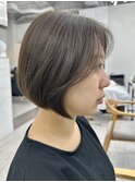 切りっぱなしボブ/ブルーブラック/ミニボブ/似合わせカット