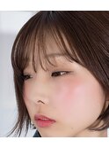 大人美人斜めバングくびれデジタルパーマ毛先丸みパーマ