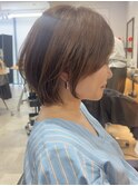 大人似合わせ30代40代50代イメチェンショート×ネビージュカラー