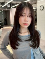 ポーチバイハニー オモテサンドウ(PORCH by HONEY omotesando) 丸顔・面長も小顔に大人レイヤーカット髪質改善ダークブラウン2