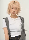 外国人風ハイトーン 切りっぱなしボブ ダブルカラー レイヤー