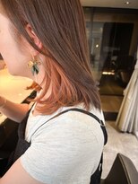 ヘアーエスクールフェイス(hair S. COEUR face) インナーカラーオレンジ/枚方美容室/大阪美容室