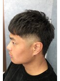 短髪×フェード