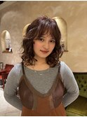 #20代30代ミディアムレイヤーくびれニュアンスゆるふわウェーブ