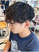金沢八景メンズカットメンズパーマセンターパート波巻きパーマ