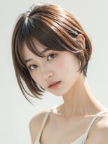 ムウ 難波(MOU) クールショート前髪イメチェンピンクベージュ20代30代40代50代