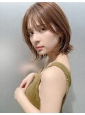 ボブレイヤー顔周りレイヤーハッシュカットブリーチなしカラー
