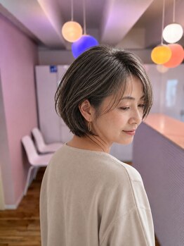 オラ ボーテ(Aura Beaute)の写真/大人女性の為の白髪ぼかし×艶カラーが得意な美容室♪艶髪を叶える白髪カバー・グレイカラー