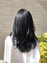 チトセ美容室(chitose)&nbsp;ブラックカラーのロングレイヤースタイル+*。