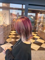 アース いわき店(HAIR&MAKE EARTH)&nbsp;チェリーピンクインナー×ウルフボブ