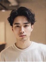 リアンメンズ 青山 表参道(Liun men's) メンズショート ショートセンターパート フェザーパーマ