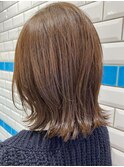 【藤原三知代】切りっぱなし外ハネアッシュブラウン