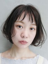ナチュラルショート_ローライトスリークボブ厚めバング_57320