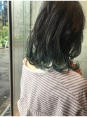 グラデーションカラー_厚めバング,ローライト,デザインカラー