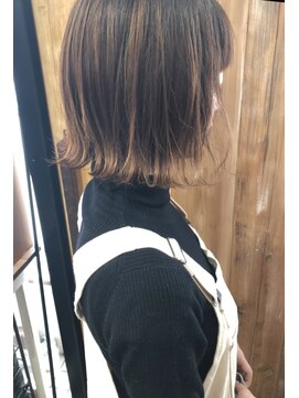 バンビ プライベート サロン(Bambi private salon) ナチュラルオレンジグラデーション切りっぱなしボブ*Bambi松平愛