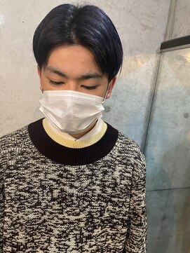 メーヴェ(Mowen) 韓国風センターパート×ブルーブラック