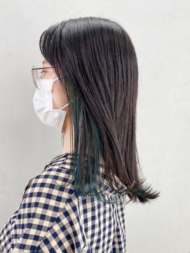 アイティー バイ アルバム 中野店(IT by ALBUM) インナーグリーン_かきあげロングマロンベージュ_ba331971