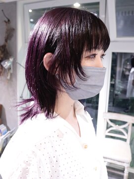 ロリム(RorriM) ウルフカット グレープカラー ダブルカラー