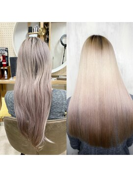 アンフィフォープルコ(AnFye for prco) ハイブリーチの方を高難易度ジュエリーシステム縮毛矯正＋LULUTr