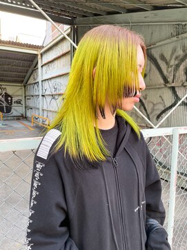 トゥコ(tuco) 個性的外国人風派手カラー派手髪イエローカラー黄緑