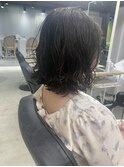 ミディアムヘアにゆるふわパーマ　美由紀#八王子