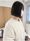 "久保田"タッセルボブ地毛風縮毛矯正ストレートぱつっとボブ