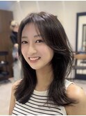 海外風レイヤー/似合わせ/シースルーバング/顔まわり/谷町四丁目