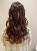 編みたらしパーティーヘアアレンジ 編みこみ　リボン 巻き髪