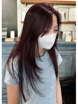 クイン(qin) ブリーチなしボルドーロングレイヤー