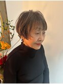 柔らかハイライトカラー/顔まわりレイヤー/ショートボブ