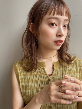 ソレル 用賀(sorel) ミディアム×オン眉×パーマ