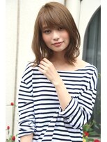 ロエナ(ROENA) 20代30代40代50代小顔カット黒髪ワンレンボブルフネビージュ前髪